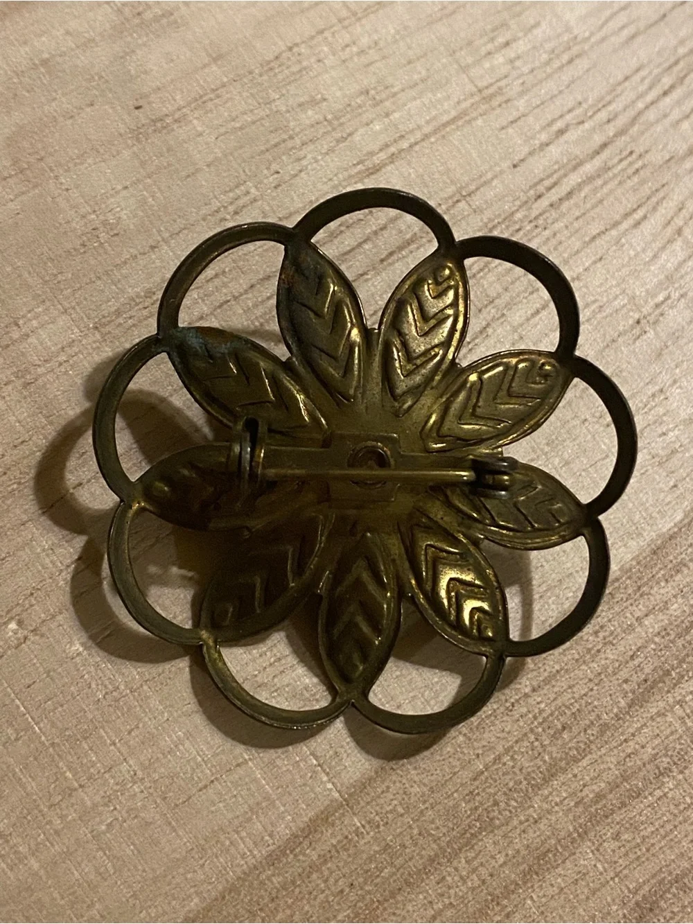 Vintage Floral Brooch with Pearl Accent